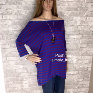 LuLaRoe XS Blue Striped Irma top